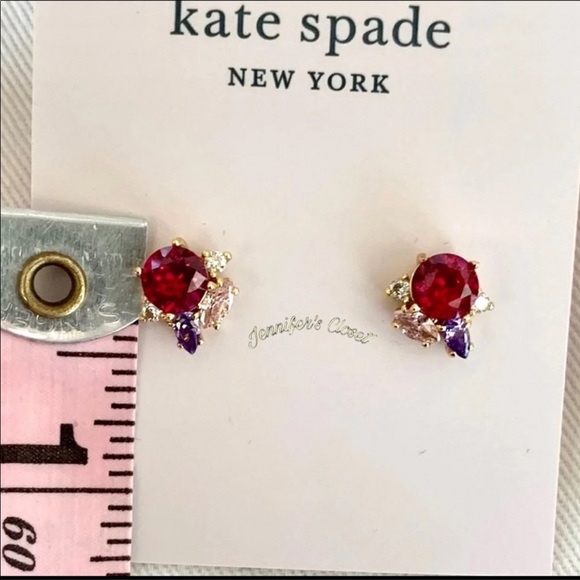 New ♠️ Kate Spade Crystal Cluster Stud Earrings - Picture 4 of 5